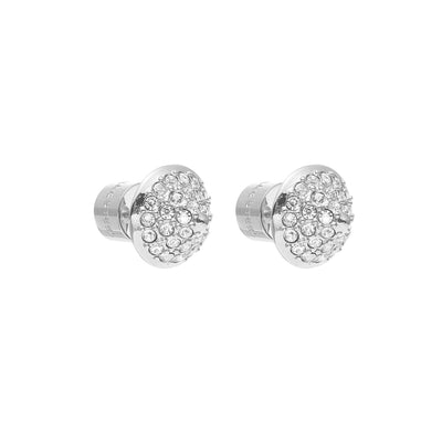Voltage Stud Earrings in silver stainless steel with Cubic Zirconias | Silk & Steel Jewellery