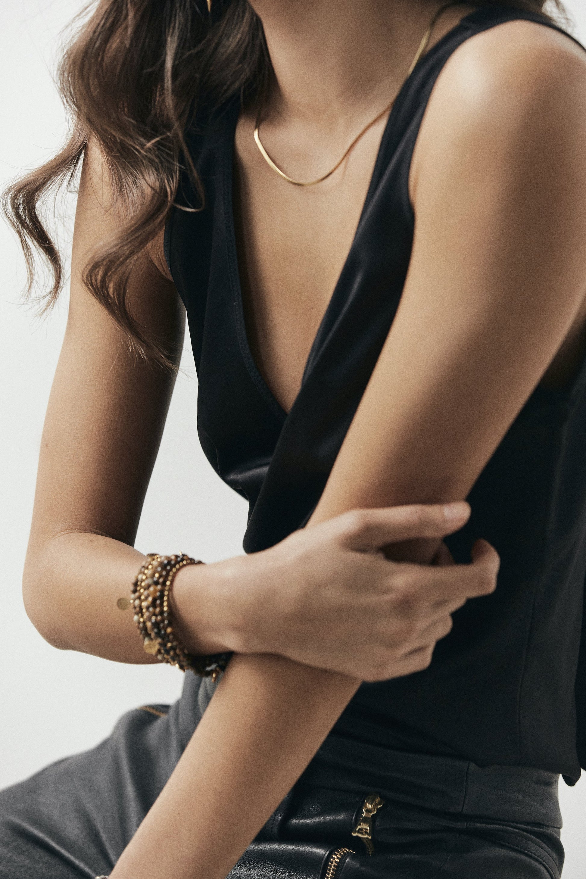 Love Hate Bracelet Rose Quartz + Gold