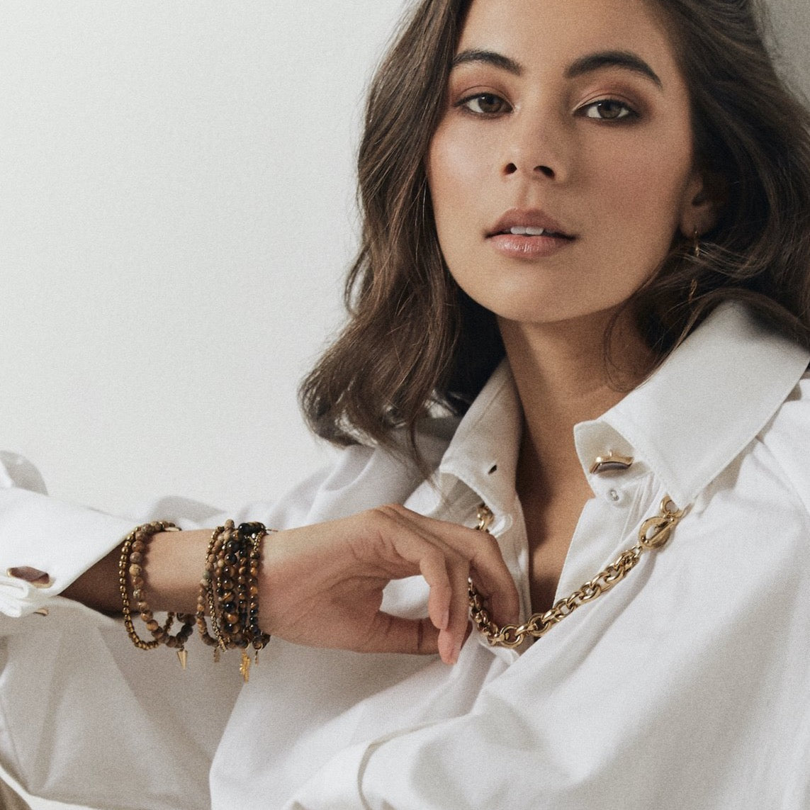 Silk & Steel Sequence Bracelet Picture Jasper and Gold Hematite