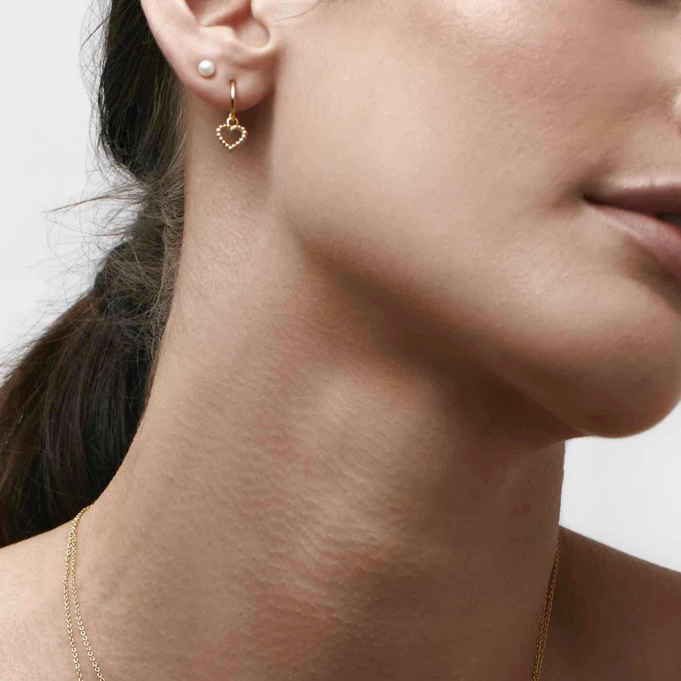 Silk & Steel Jewellery Superfine Cutout Heart Hoop Gold