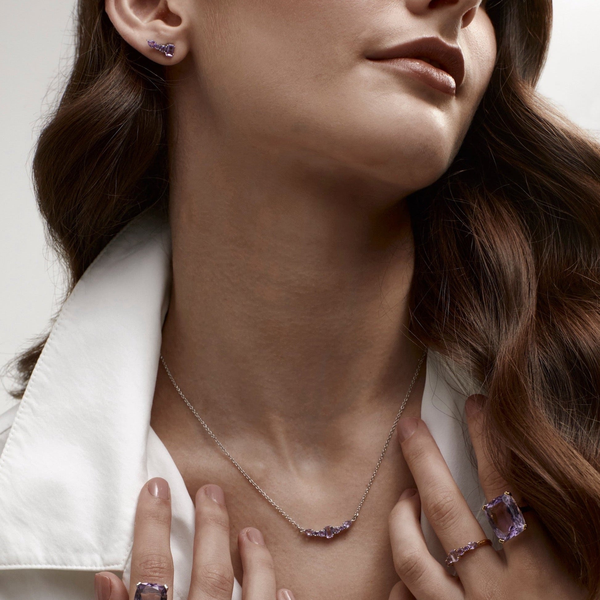 Silk & Steel Jewellery Theia Necklace Brazilian Amethyst + Silver