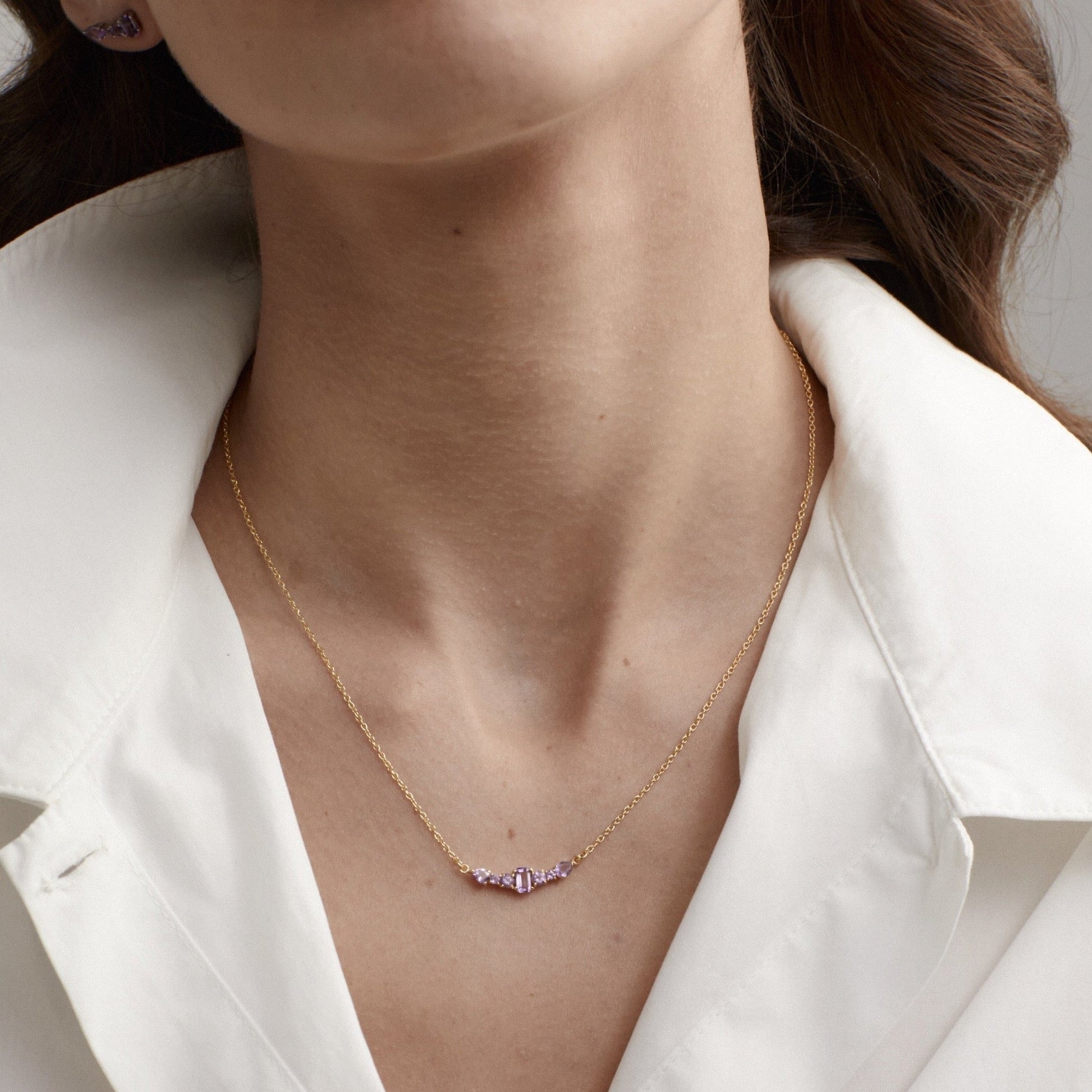 Silk & Steel Jewellery Theia Necklace Brazilian Amethyst + Silver