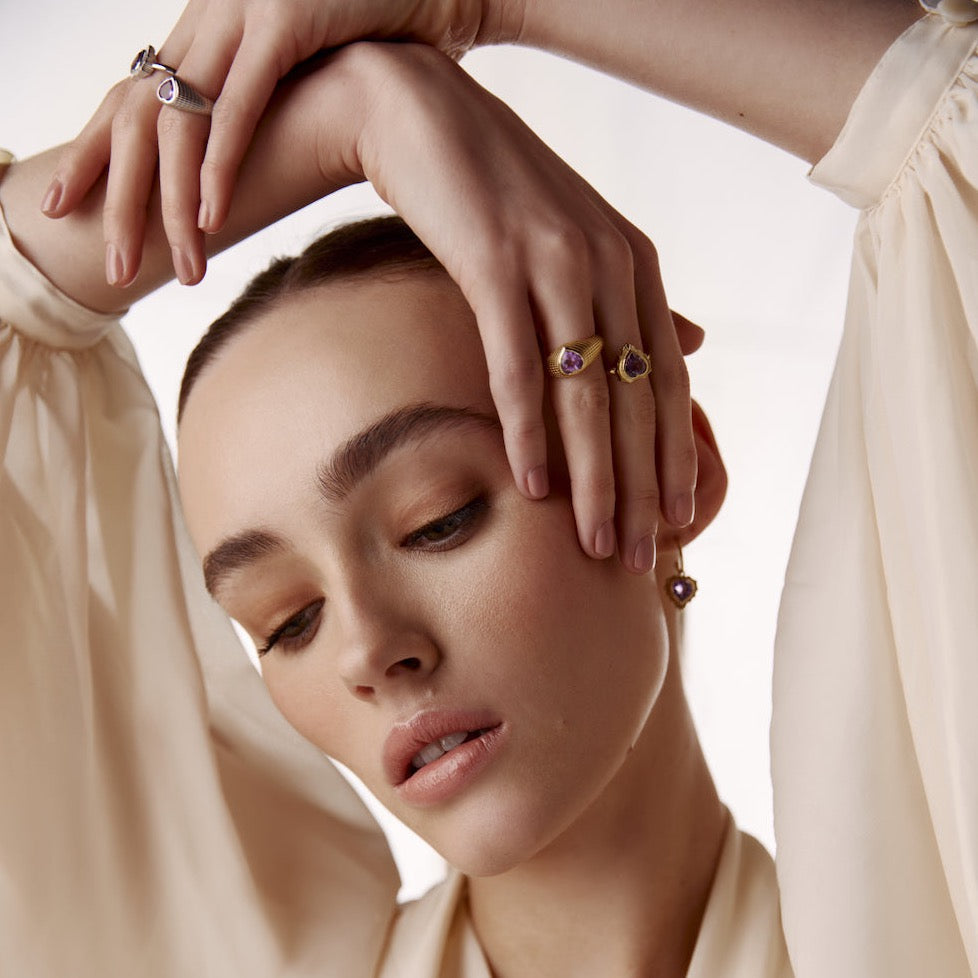 Amour Ring Brazilian Amethyst + Gold