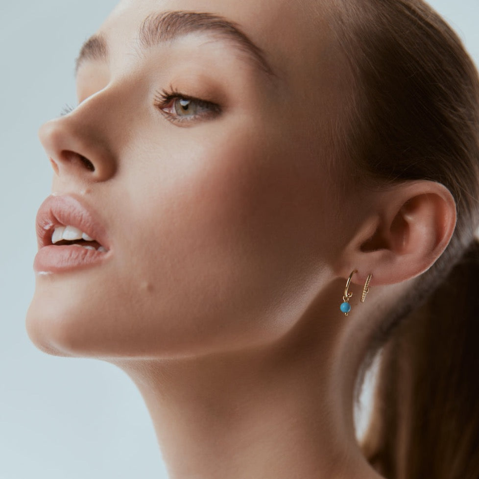 Silk & Steel Jewellery Superfine Mini Rope Hoops Gold