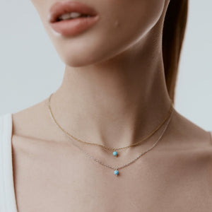 Silk & Steel Jewellery Superfine Mini Turquoise Necklace Silver