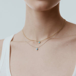 Silk & Steel Jewellery Superfine Mini Turquoise Necklace Silver