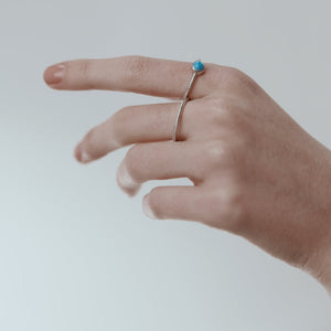 Silk & Steel Jewellery Superfine Turquoise Rope Ring Turquoise + Silver