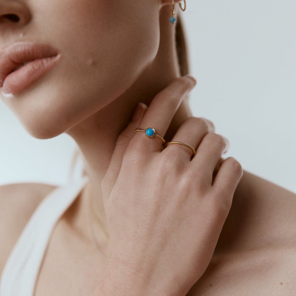 Silk & Steel Jewellery Superfine Mini Rope Ring Gold