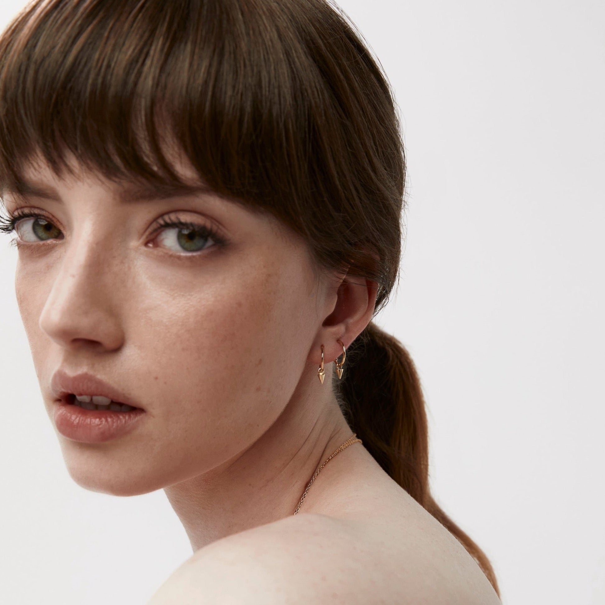 Silk & Steel Jewellery Superfine Mini Spike Hoops Gold