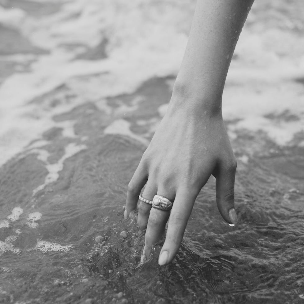 Silk & Steel Jewellery Nautica Ring Pearl + Silver