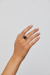 Silk & Steel Heritage Signet Ring Black Onyx + Silver