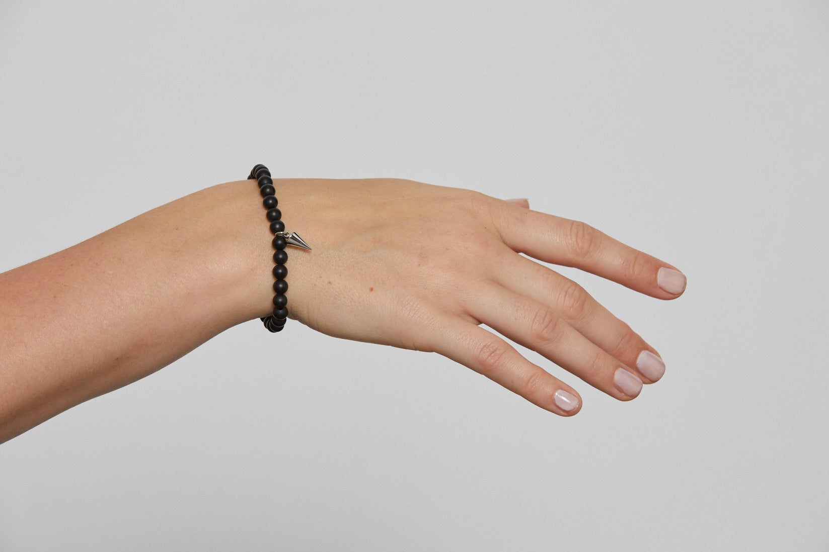 Silk & Steel - All for One bracelet black onyx silver spike