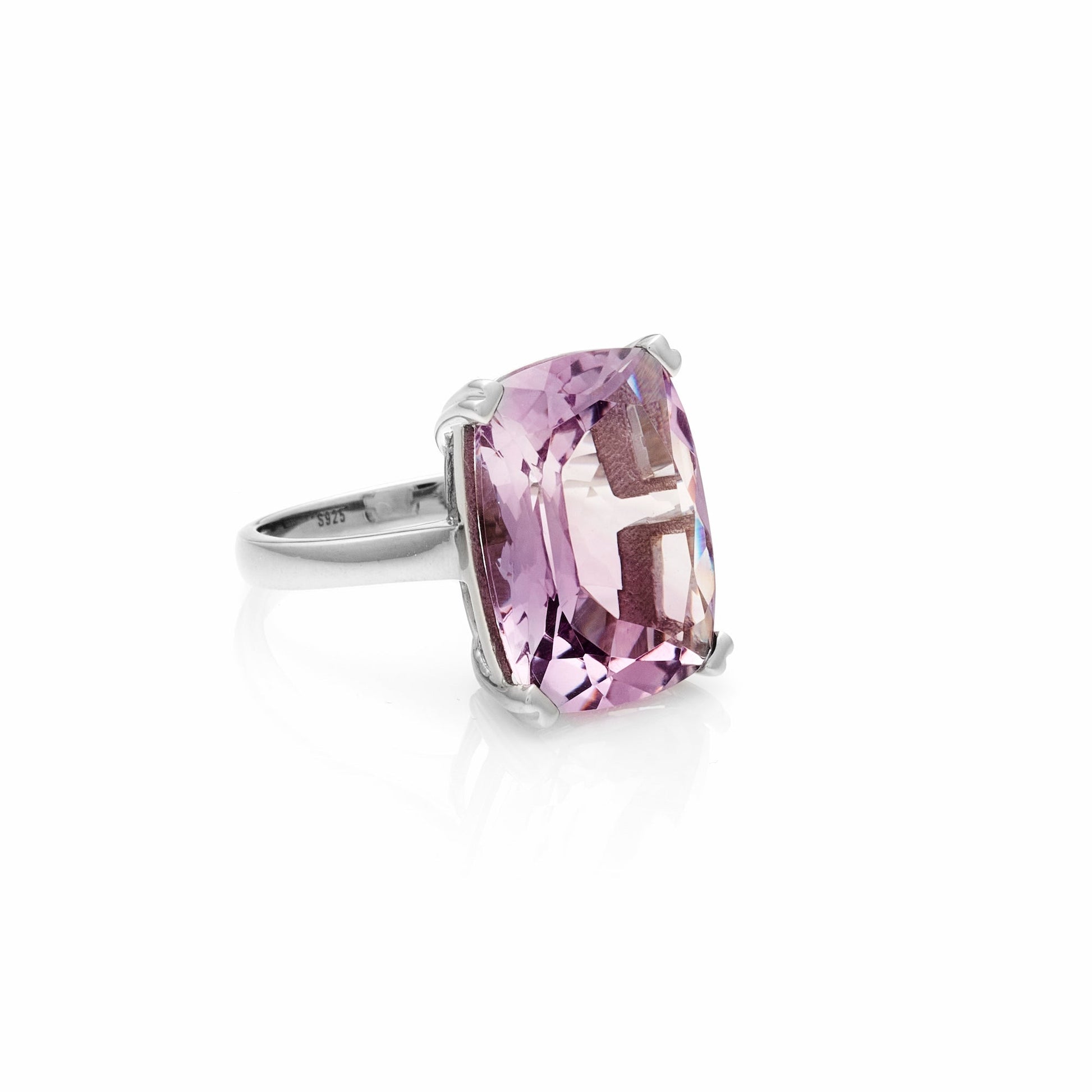 Silk & Steel Jewellery Goddess Ring Brazilian Amethyst + Silver