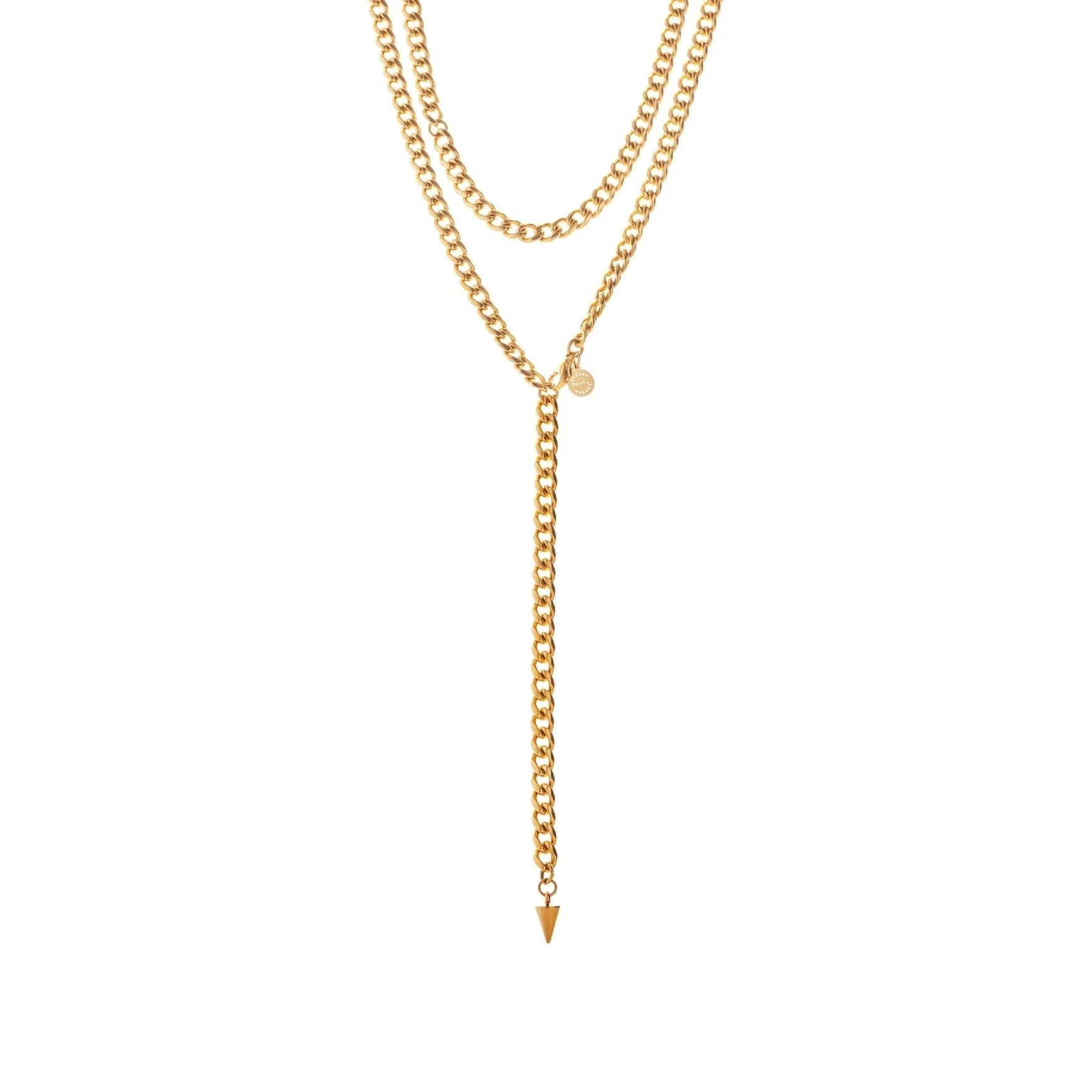 Silk & Steel Jewellery Assigned To Danger necklace gold stainless steel curb chain