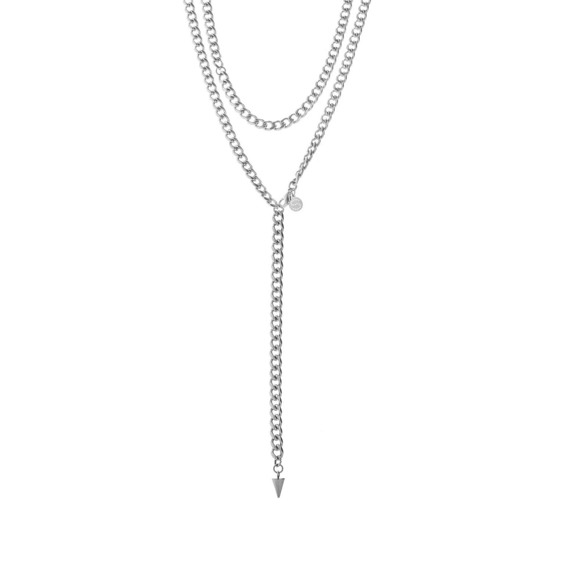 Silk & Steel Jewellery Assigned To Danger necklace stainless steel curb chain