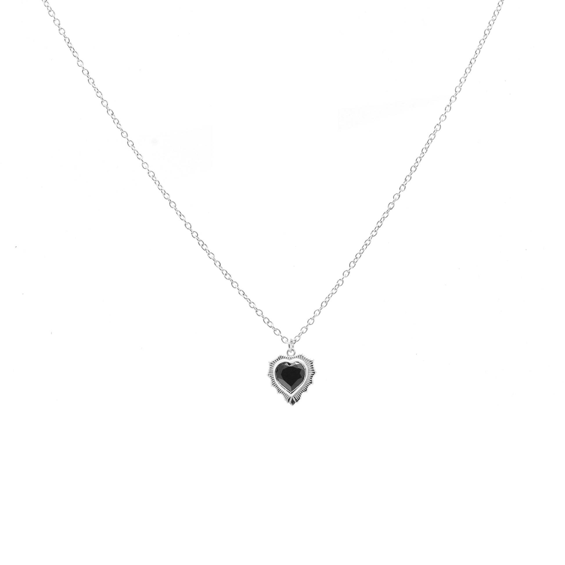 Silk & Steel Jewellery Amour Necklace Black + Silver