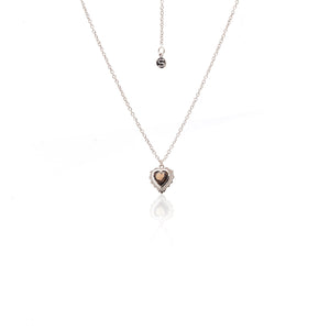 Silk & Steel Jewellery Amour Necklace Smokey Quartz + Silver