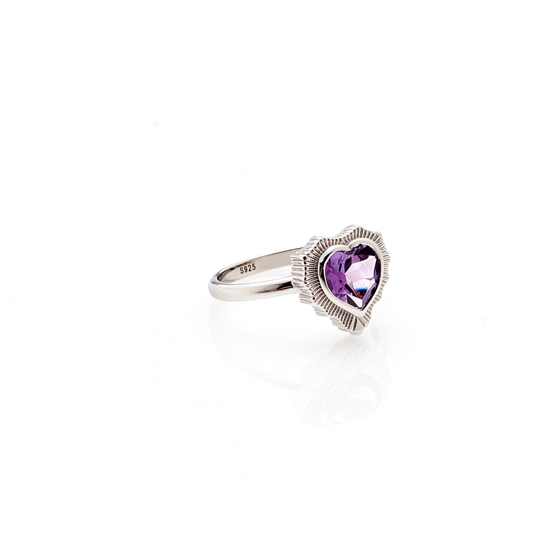 Silk & Steel Jewellery Amour Ring Brazilian Amethyst + Silver