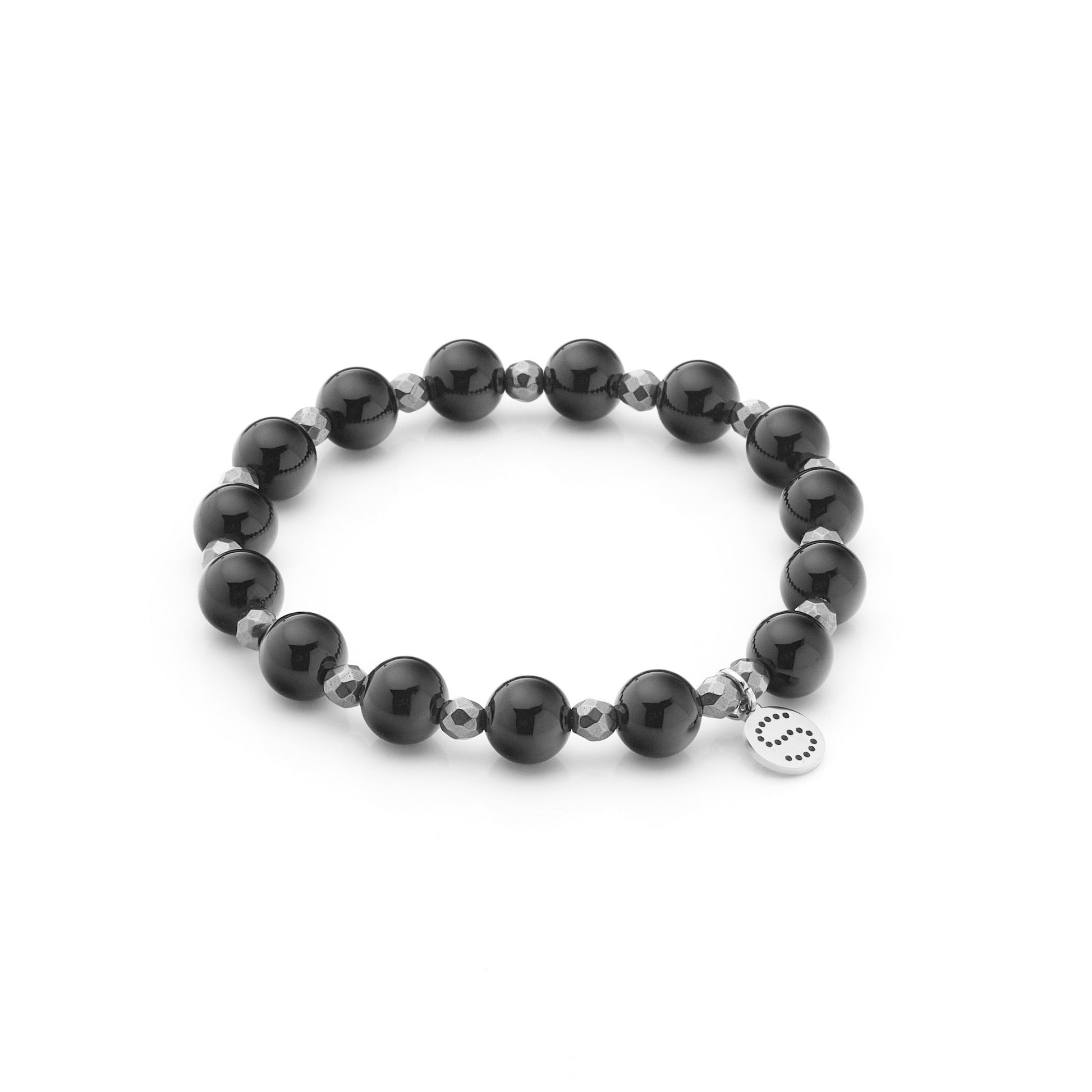 Silk & Steel Jewellery Aurora Bracelet Black Onyx + Silver