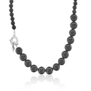 Silk & Steel Jewellery Luna Necklace Black + Silver
