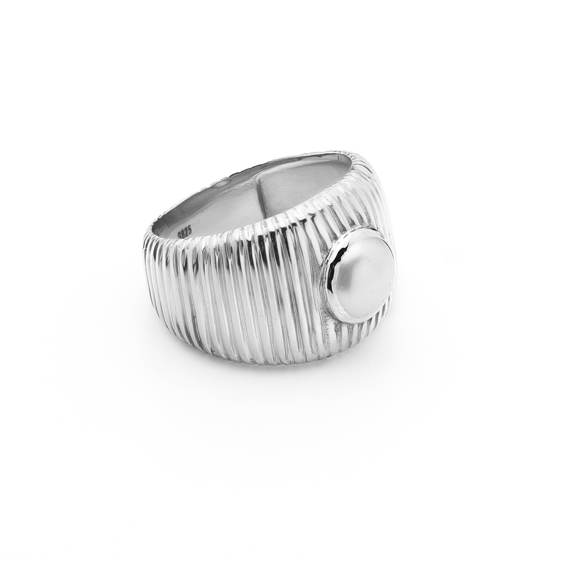 Silk & Steel Jewellery Nautica Ring Pearl + Silver