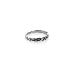Silk & Steel Romantique Stacker Ring Silver