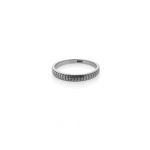 Silk & Steel Romantique Stacker Ring Silver