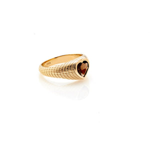 Silk & Steel Jewellery Romantique Signet Ring Smokey Quartz + Gold