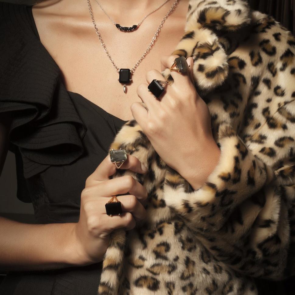 Silk&Steel Jewellery Prima Donna Black Onyx and Silver Ring La Dolce Vita