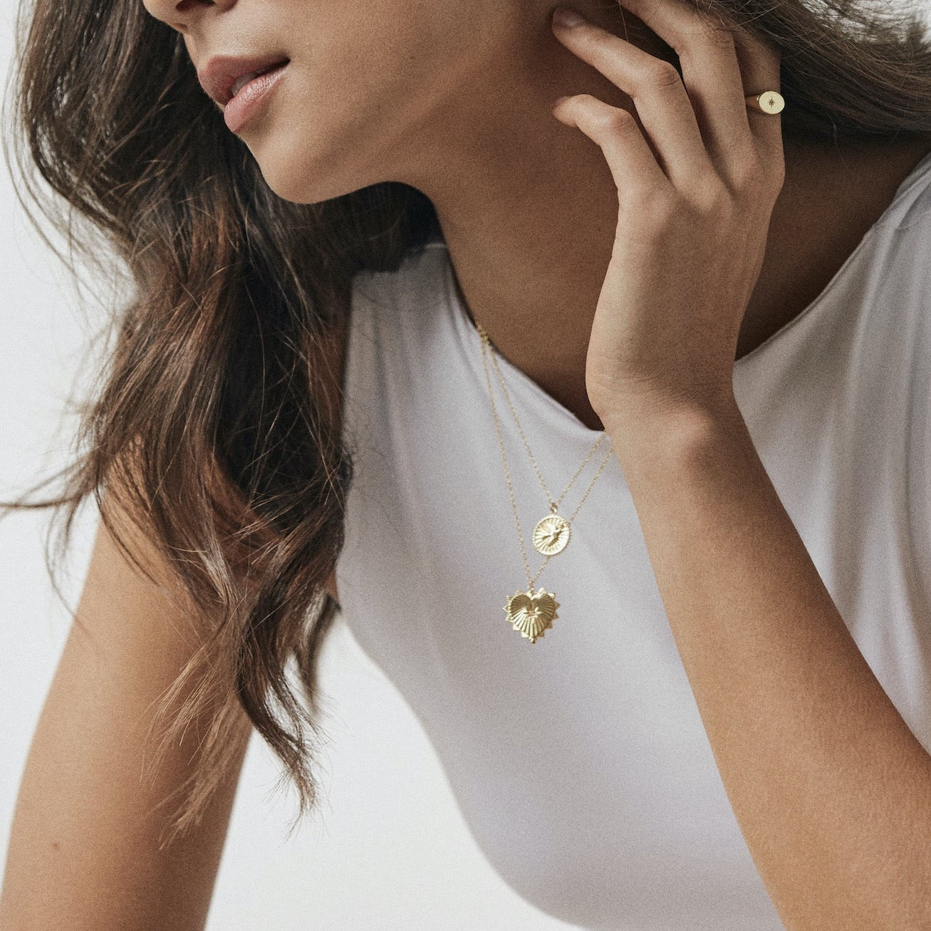 Silk & Steel Jewellery Heart of Love Talisman Necklace Gold Rose Quartz