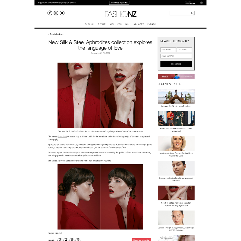 Silk & Steel Jewellery Aphrodite Collection Fashionz