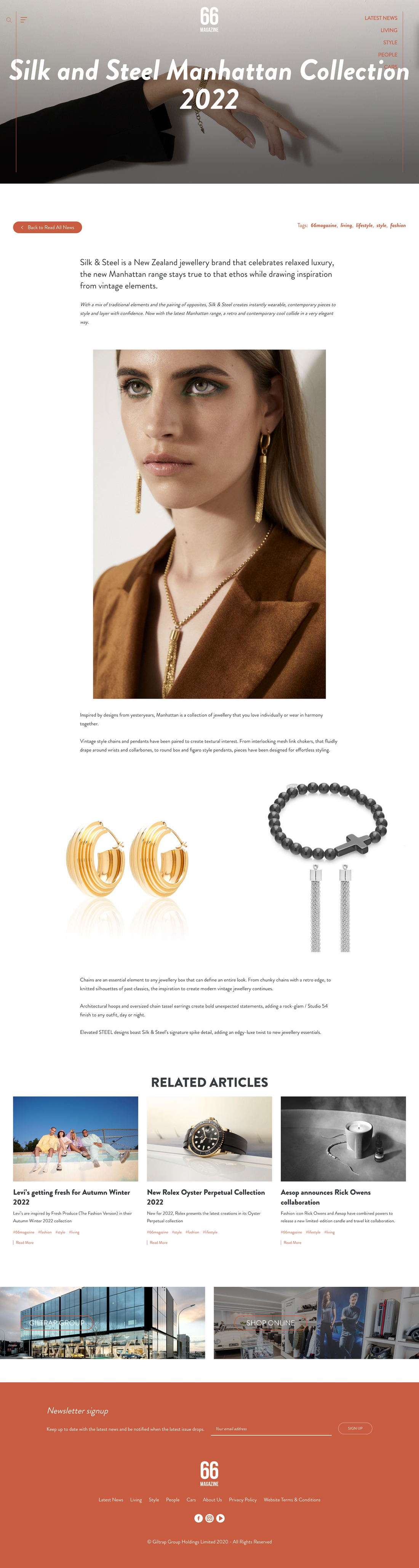 Silk & Steel Jewellery Manhattan Collection 66 Magazine