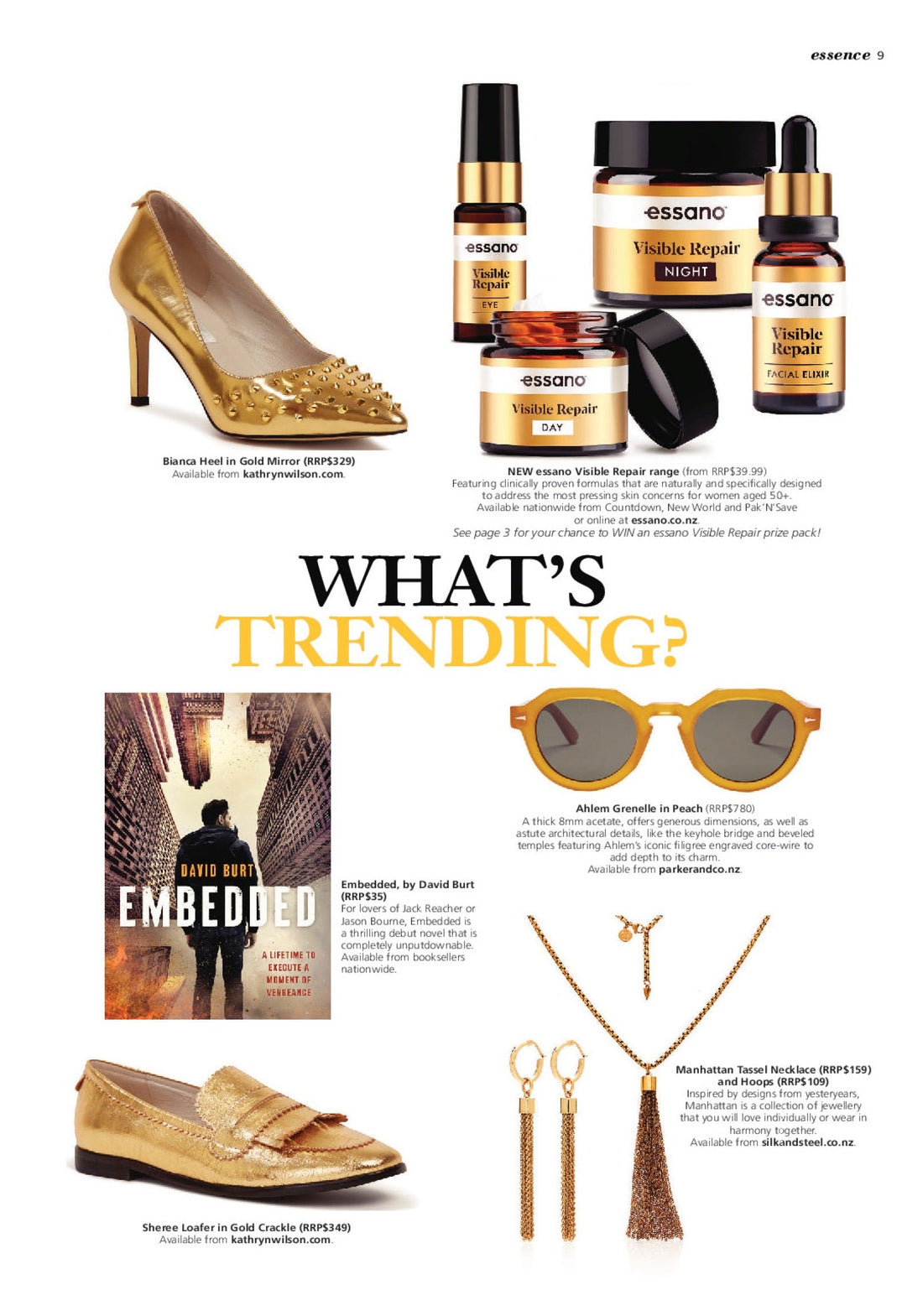 Silk & Steel Jewellery Manhattan Earrings & Necklace Essence Magazine