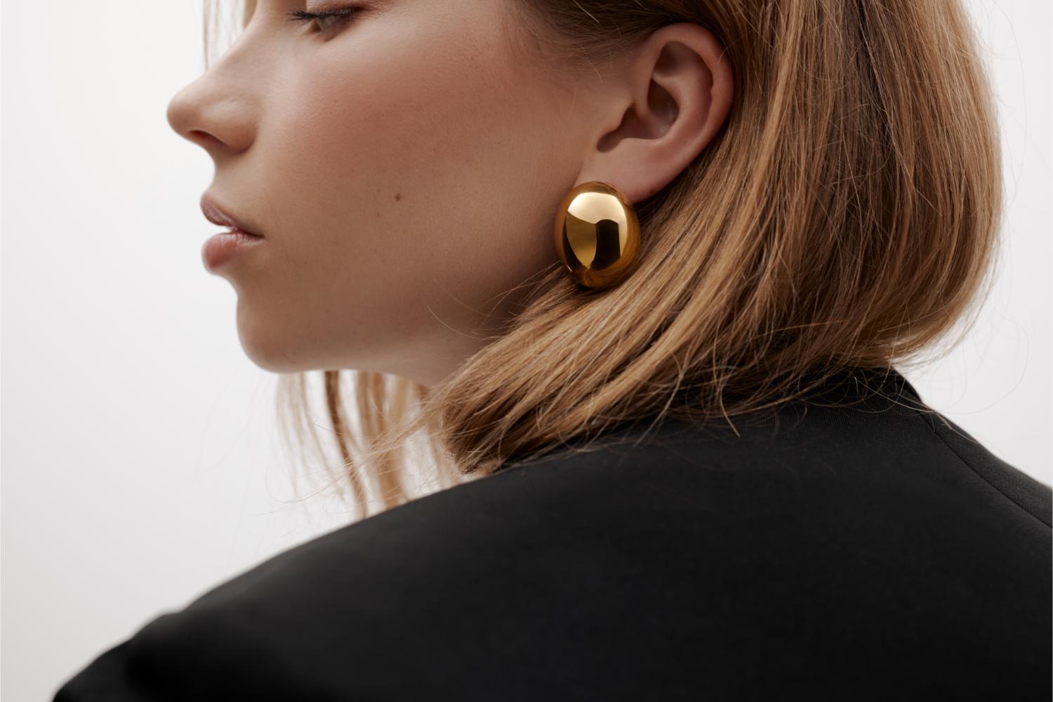 Silk & Steel Oversized Stud Earrings