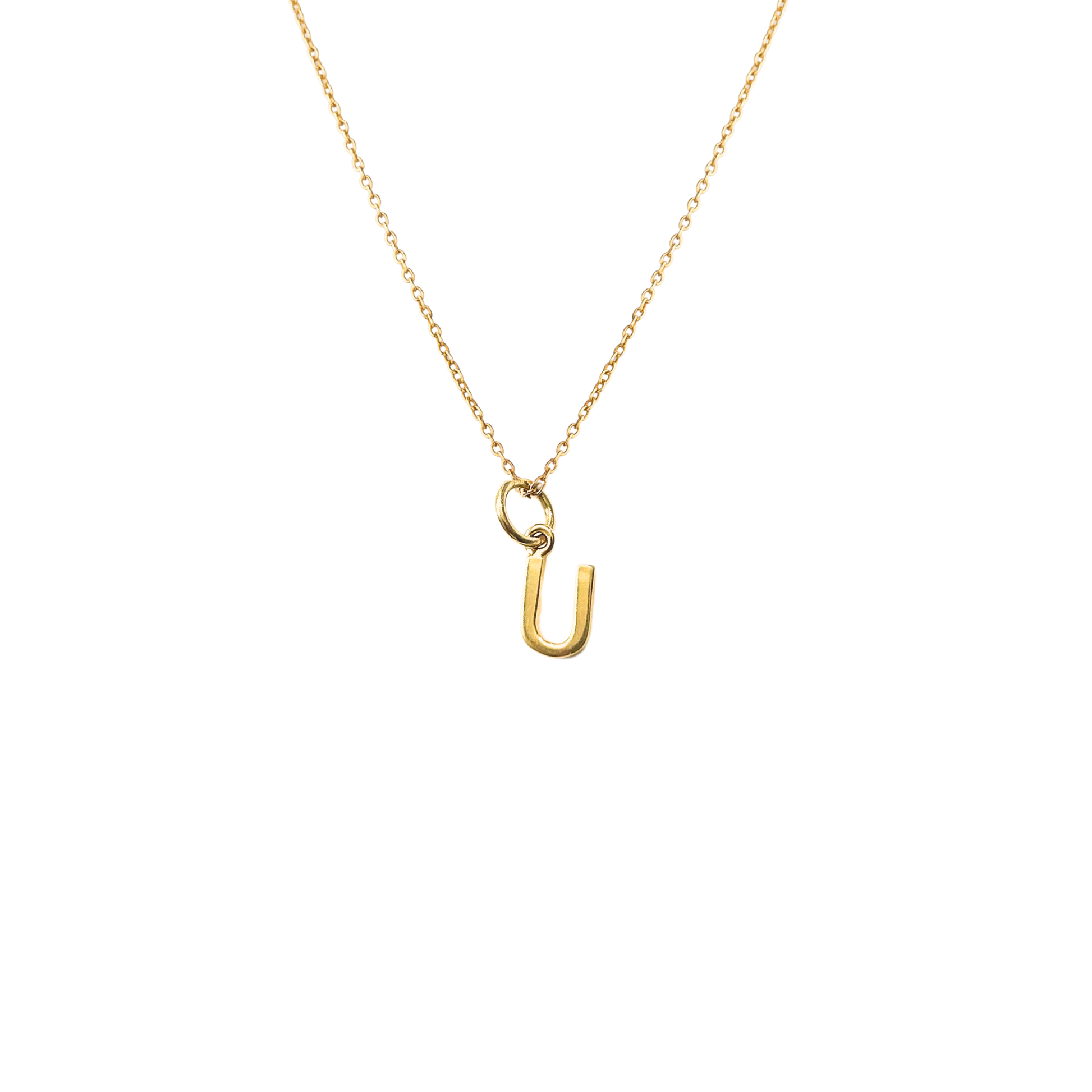 Initial 'U' Necklace Gold
