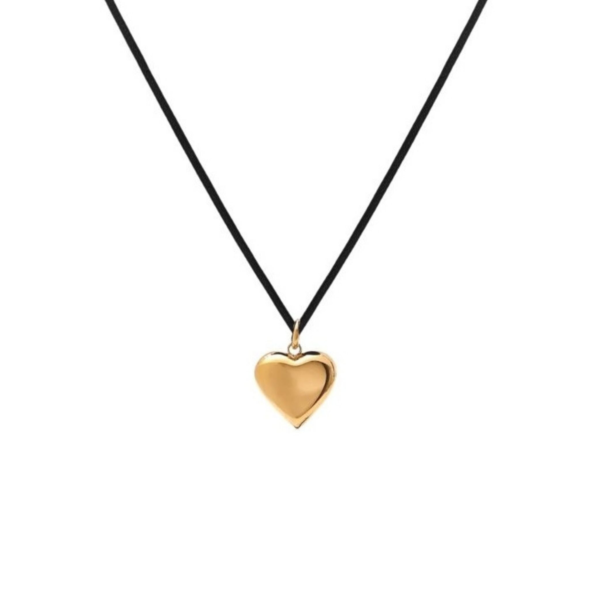 Bisous Cord Necklace Black + Gold