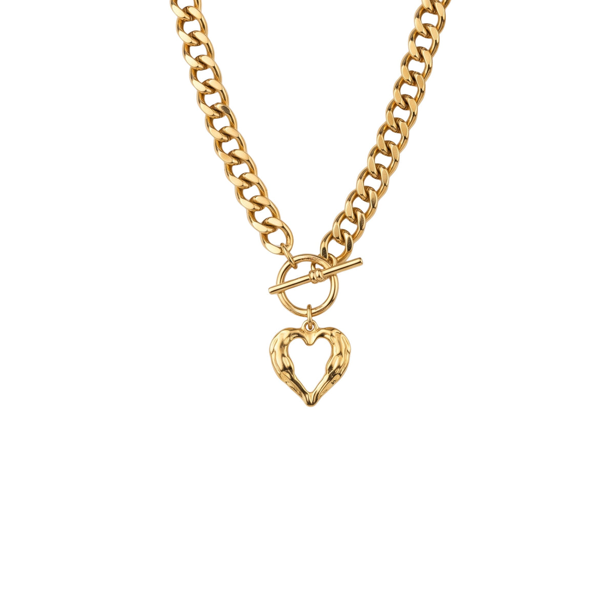 Heart Toggle Necklace Gold