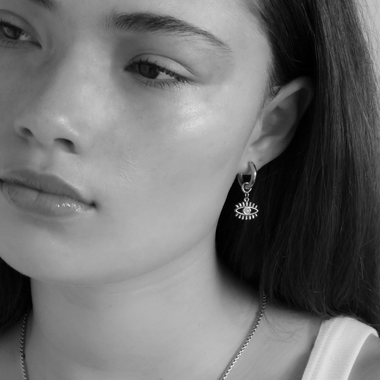 Guardian Hoops Pearl + Silver