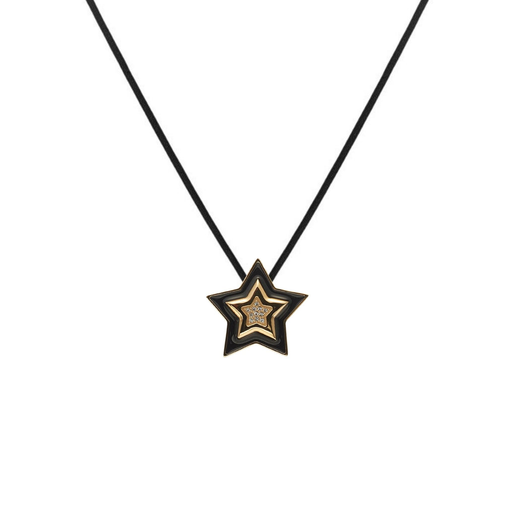 Supernova Cord Necklace Black + Gold