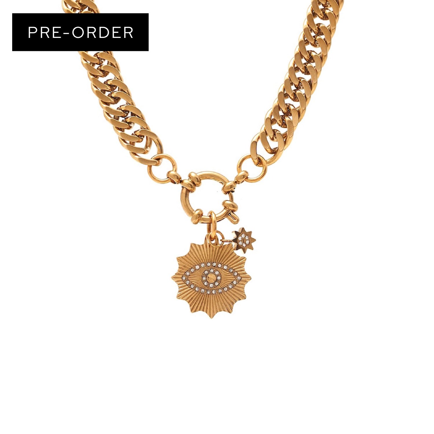 Nova Necklace CZ + Gold