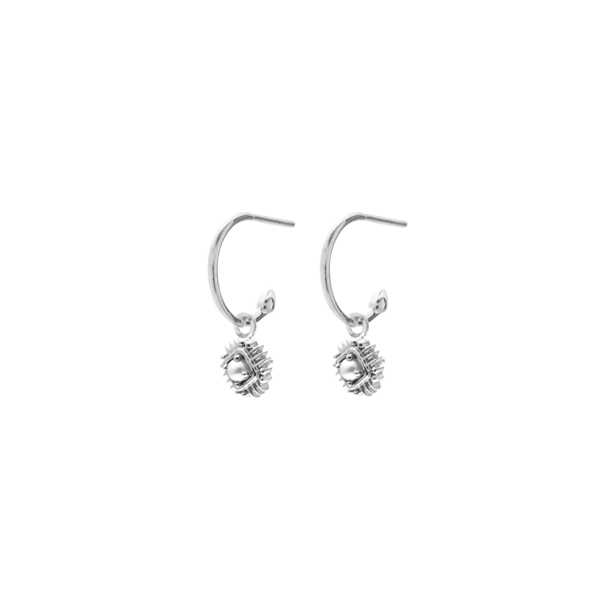 Perle Hoop Earrings Pearl + Silver