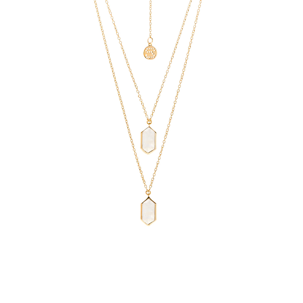 Haveli Necklace Moonstone + Gold