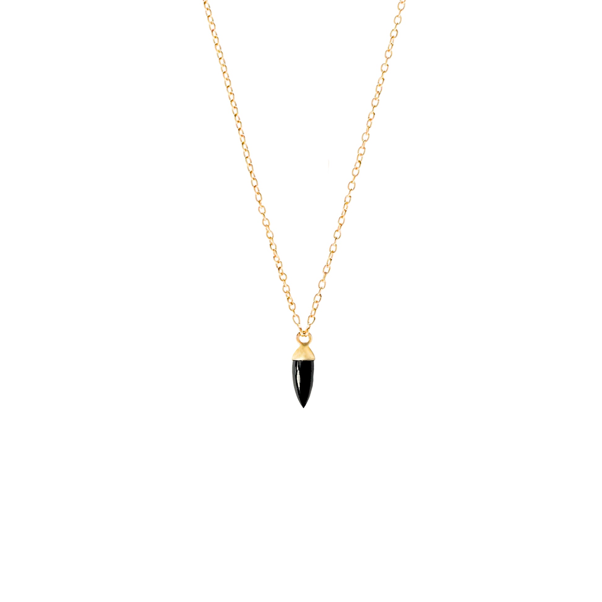 Black Spinel Necklace Gold