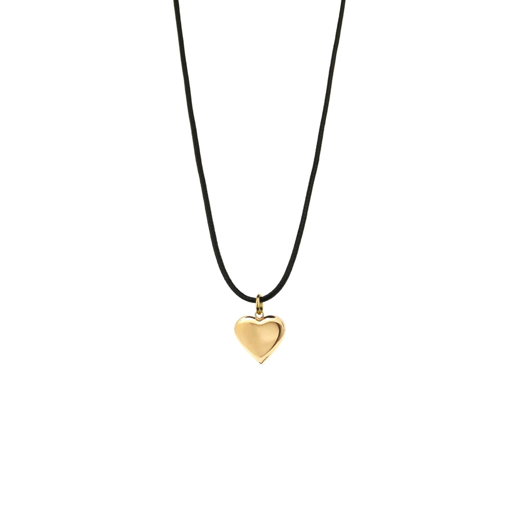 Bisous Cord Necklace Black + Gold