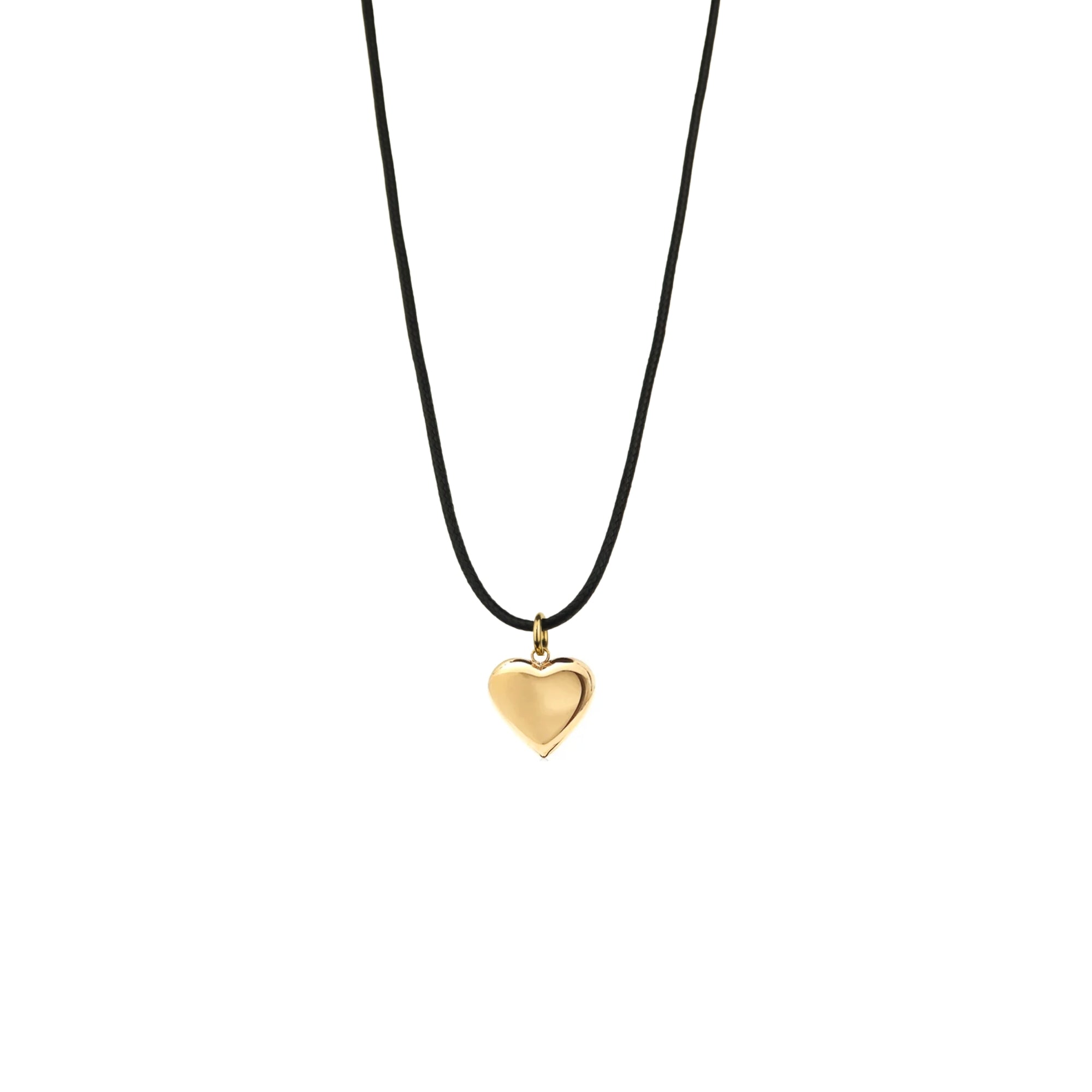Bisous Cord Necklace Black + Gold