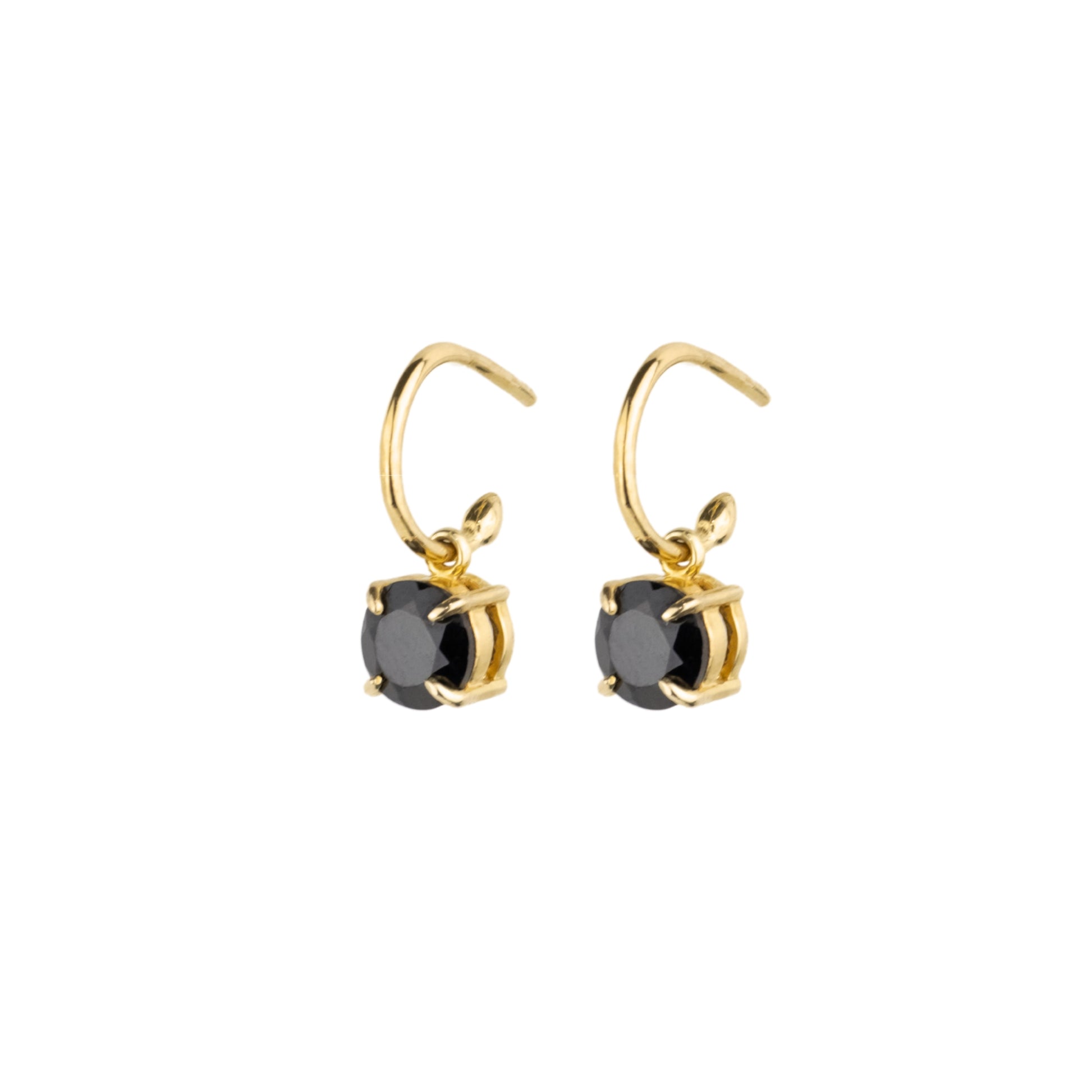 Nostalgia Hoops Black Spinel + Gold