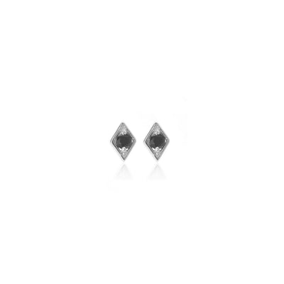 Silk & Steel Jewellery Superfine Keepsake Stud Black Spinel + Silver