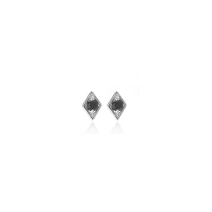 Silk & Steel Jewellery Superfine Keepsake Stud Black Spinel + Silver