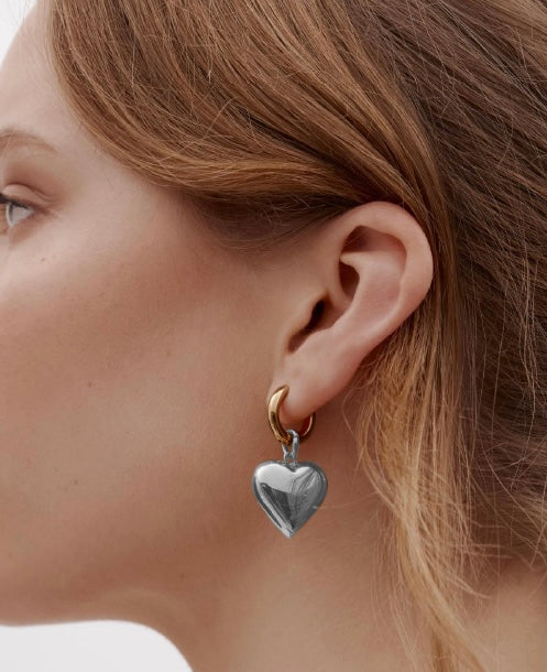 Bisous Hoop Earrings Gold + Silver