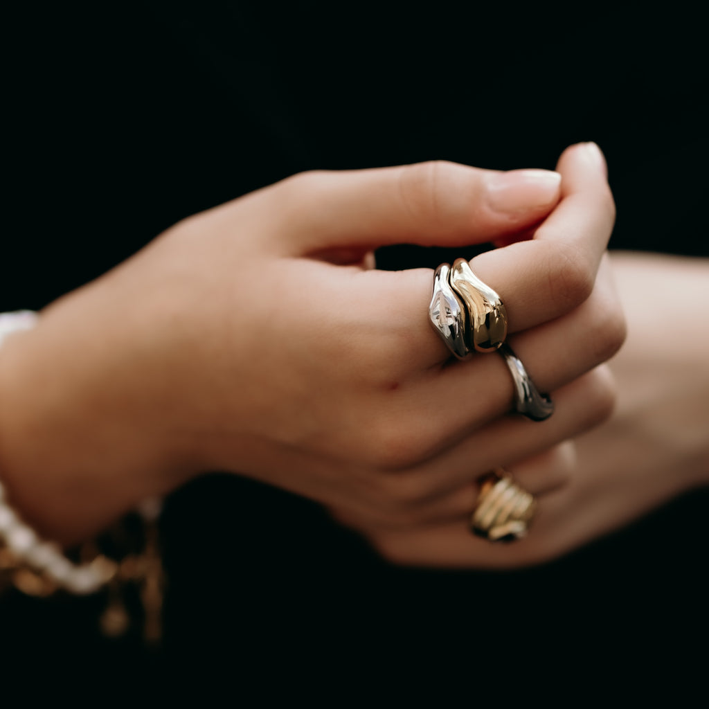 Fusion Ring Set Gold + Silver